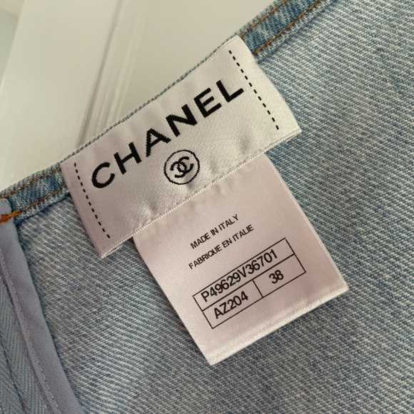 AUTHENTIC RARE VINTAGE CHANEL BLUE DENIM DRESS 38 EXCELLENT PREOWNED CONDITION - Picture 5 of 16